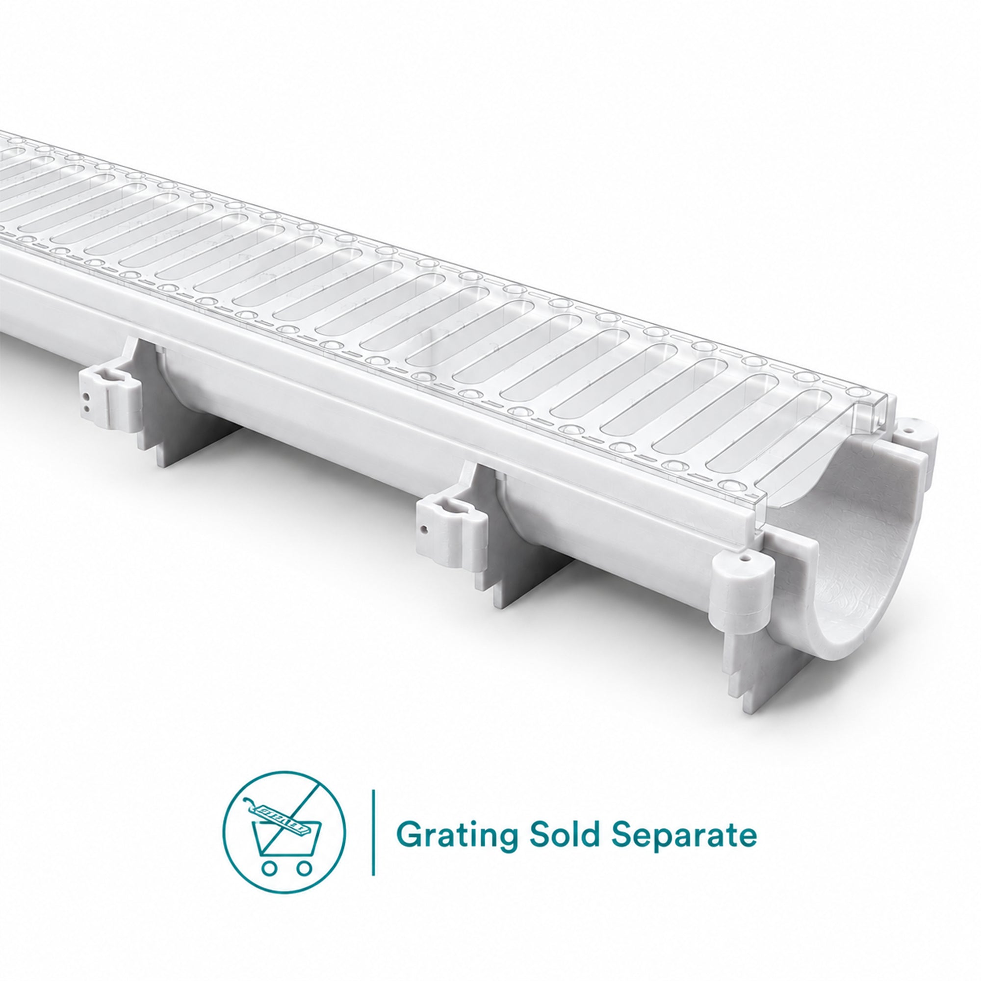 Zurn Z886-8601 6-1/4" Wide x 80" Long Presloped HDPE Perma-Trench Drain Channel #1 Section