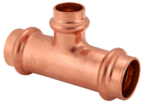 BMI 1" x 1" x 3/4" Wrot Copper Press-Fit Reducing Tee Fitting Item 47438