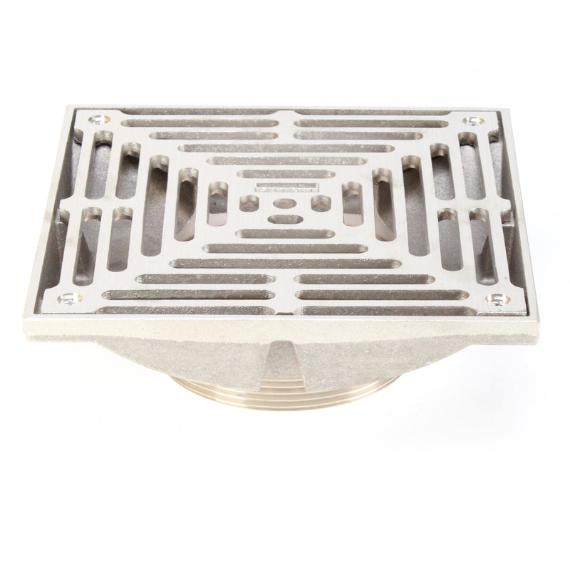 Zurn ZXN400-8Y 8" Square Heavy-Duty Adjustable Strainer, Nickel-Bronze